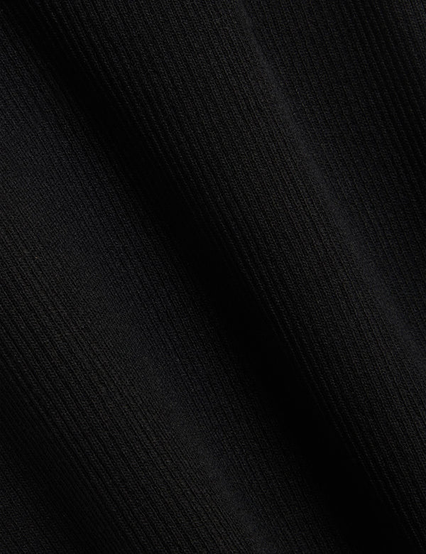 CREW NECK TANK TOP WITH RIB | BLACK