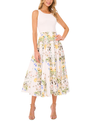 A-LINE LINEN MIDI SKIRT | WHITE
