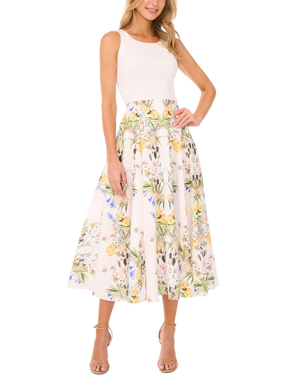 A-LINE LINEN MIDI SKIRT | WHITE