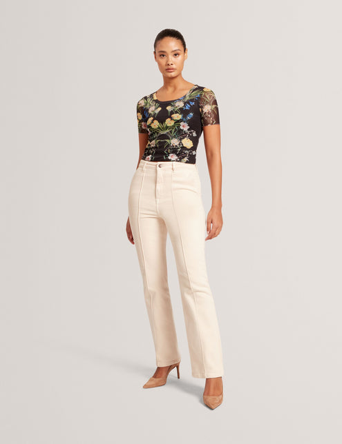 SHORT SLEEVE CREW MESH TOP | BLACK