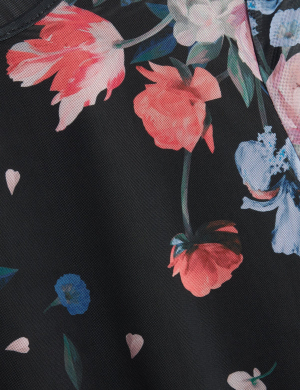 LONG SLEEVE MESH TOP | BLACK