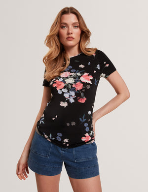ALLOVER FLORAL T-SHIRT | BLACK