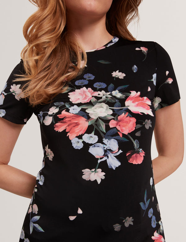 ALLOVER FLORAL T-SHIRT | BLACK