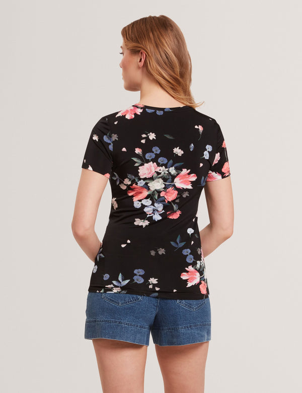 ALLOVER FLORAL T-SHIRT | BLACK