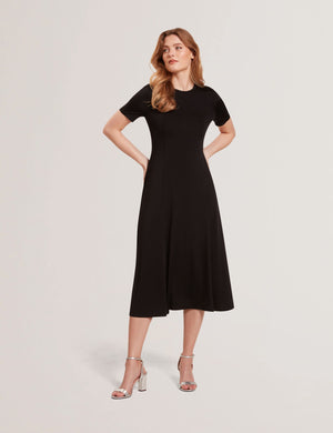 SHORT SLEEVE JERSEY MAXI DRESS | BLACK