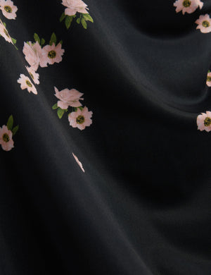 MESH PRINTED COLUMN DRESS | BLACK