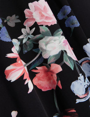 SHORT SLEEVE JERSEY MAXI DRESS | BLACK