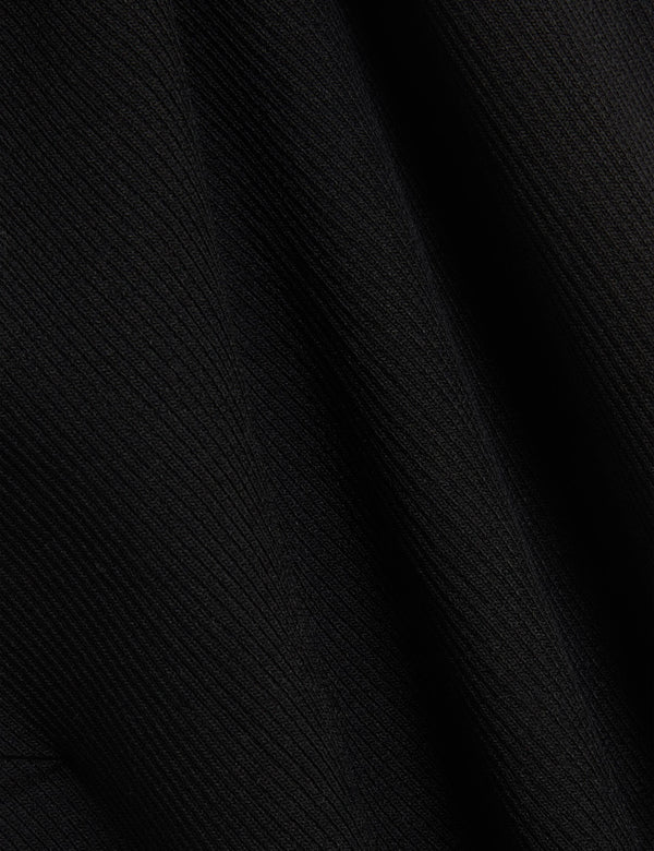 MAXI SKIRT WITH RIB | BLACK