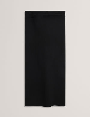 MAXI SKIRT WITH RIB | BLACK