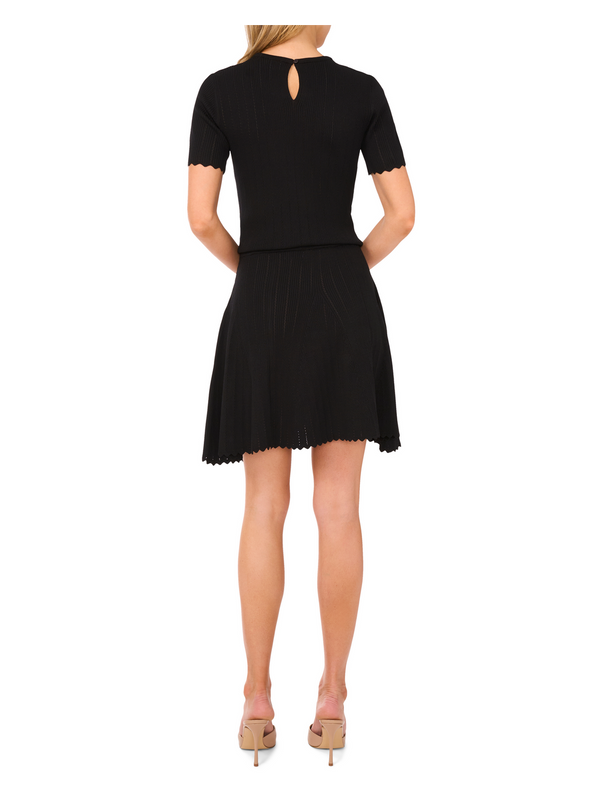 MINI SKIRT WITH POINTELLE & RIB | BLACK