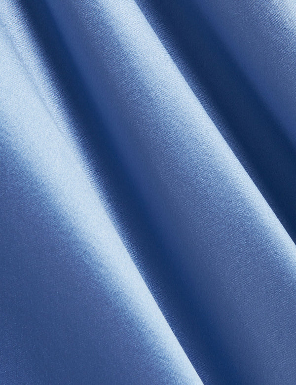 MIDI SILK SLIP DRESS | MID-BLUE