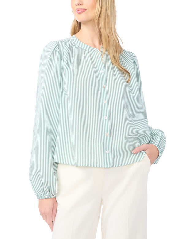 Ted Baker Striped Puff Long Sleeve Blouse