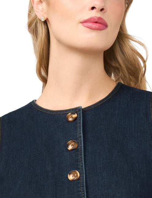 Ted Baker Sleeveless Denim Button-Up Top