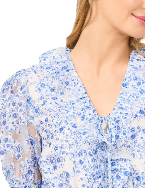 Ted Baker Floral Ruffled V-Neck Cropped Blouse