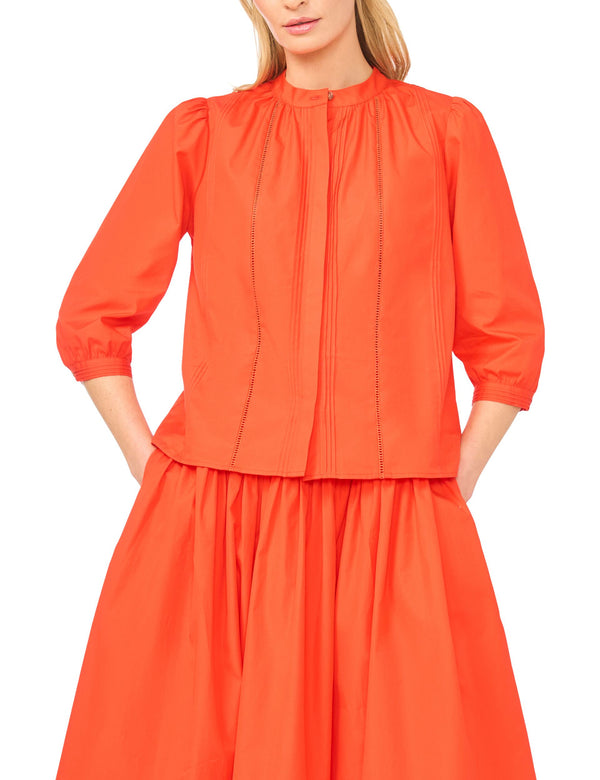 Ted Baker Relaxed Mandarin Collar Cotton Blouse