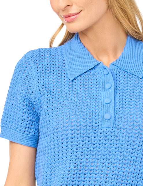 Ted Baker Open Knit Short Sleeve Polo Shirt