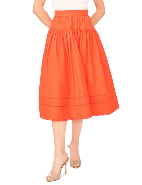 Ted Baker Picot Trim Cotton Full Midi Skirt