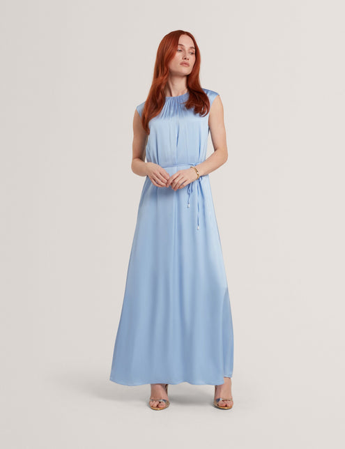Ted Baker Satin Gathered Neck Maxi Dress