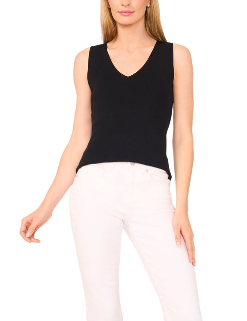 SLEEVELESS V-NECK TOP | BLACK