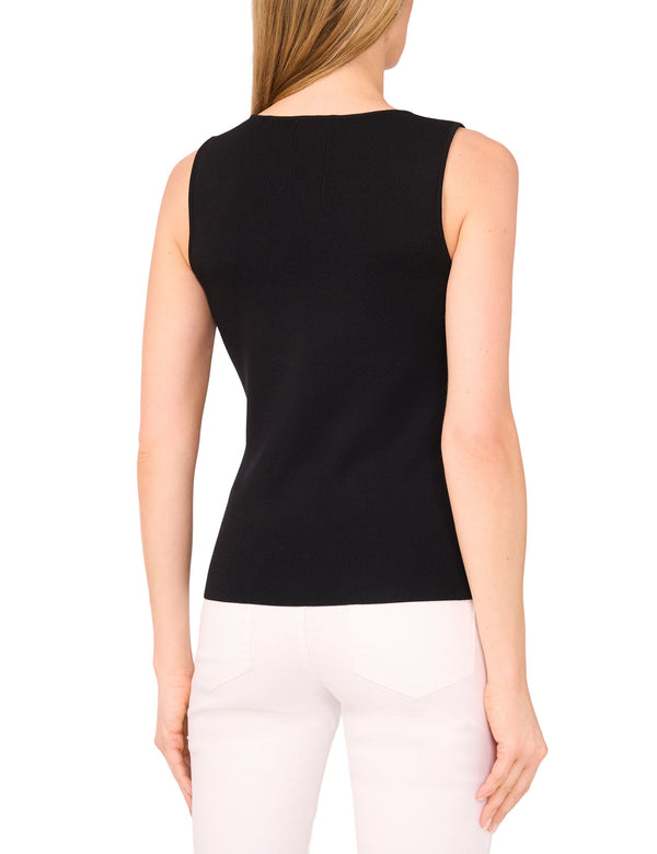 SLEEVELESS V-NECK TOP | BLACK