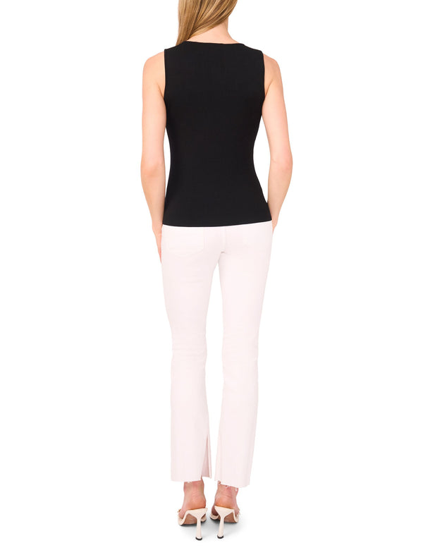 SLEEVELESS V-NECK TOP | BLACK