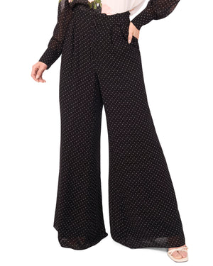 WIDE LEG TUCK PANT | BLACK