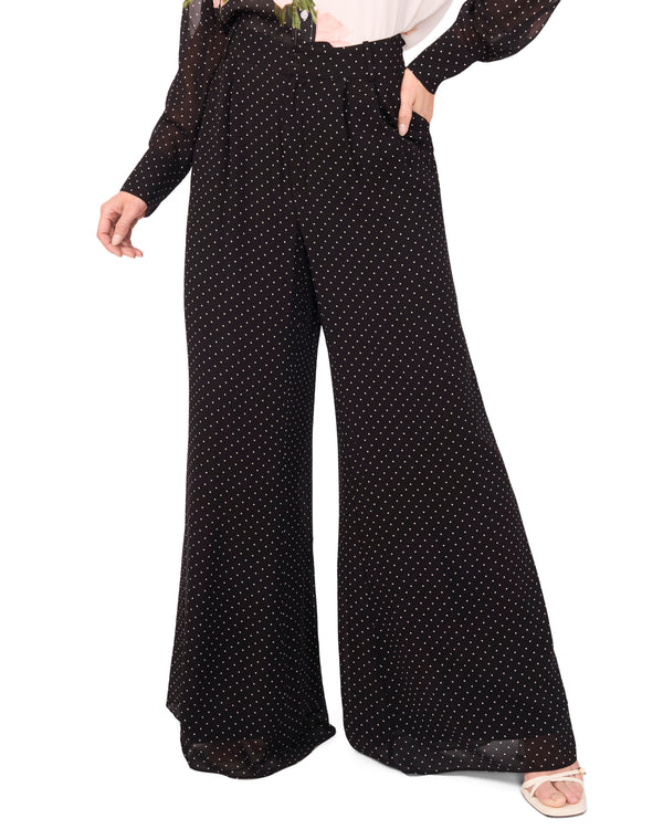 WIDE LEG TUCK PANT | BLACK