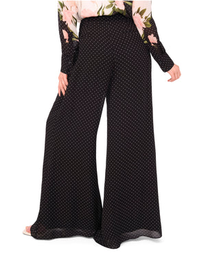 WIDE LEG TUCK PANT | BLACK