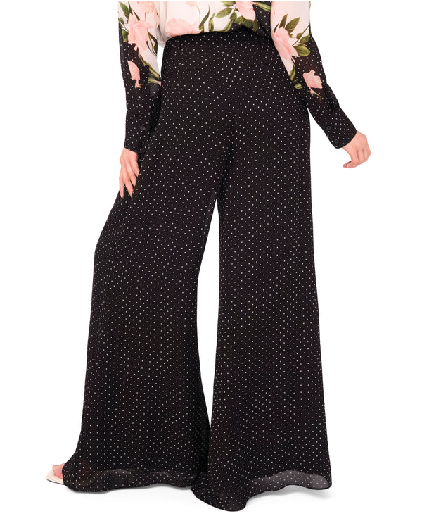 WIDE LEG TUCK PANT | BLACK