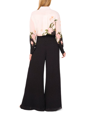 WIDE LEG TUCK PANT | BLACK