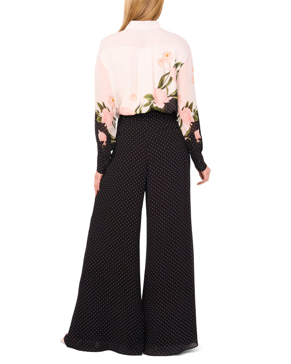 WIDE LEG TUCK PANT | BLACK