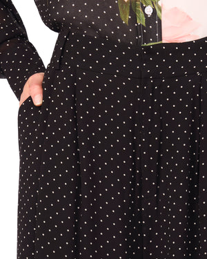 WIDE LEG TUCK PANT | BLACK