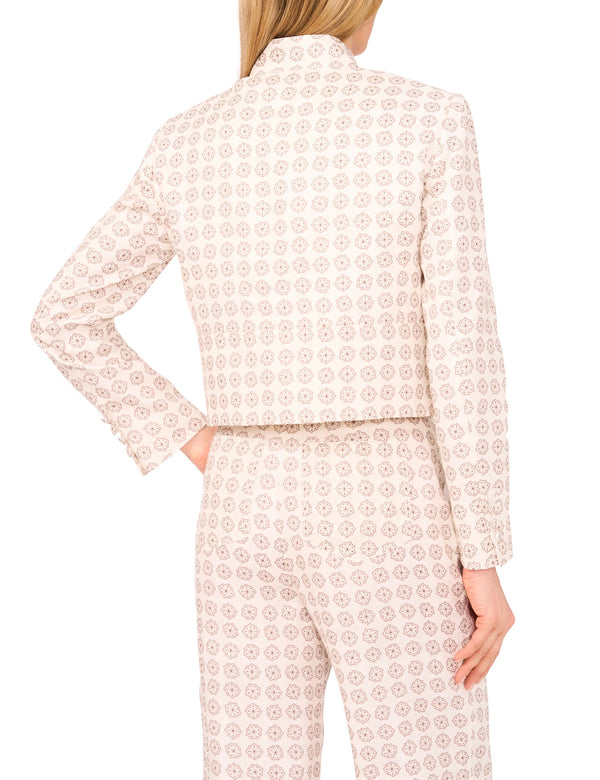 CROPPED STRUCTURED POCKET DETAIL JACKET | IVORY