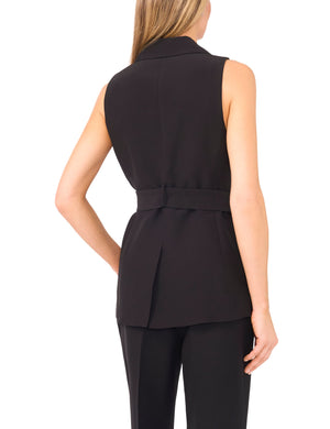 HALTER BUTTONED VEST | BLACK