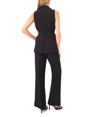 HALTER BUTTONED VEST | BLACK