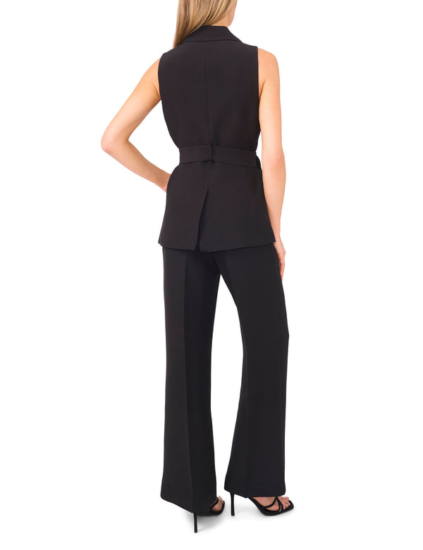 HALTER BUTTONED VEST | BLACK