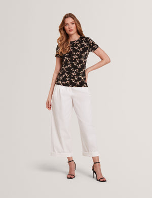 ALLOVER FLORAL T-SHIRT | BLACK