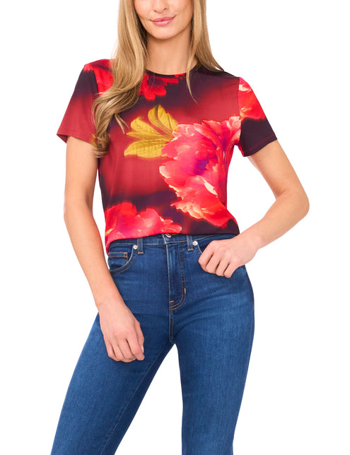 ALLOVER FLORAL T-SHIRT | RED