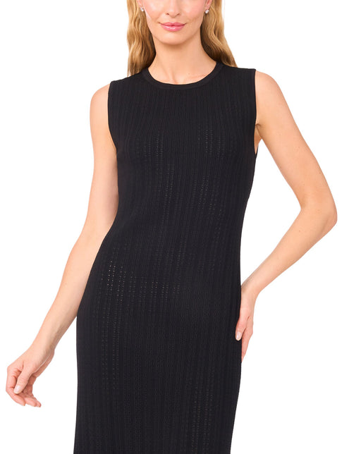 SLEEVELESS CREW NECK MIDI DRESS | BLACK