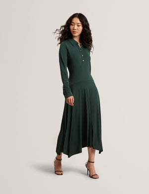Ted Baker Asymmetric Jersey Midi Shirt Dress
