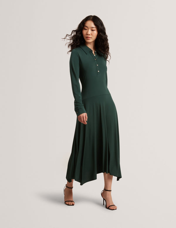 Ted Baker Asymmetric Jersey Midi Shirt Dress