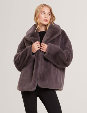 Ted Baker Faux Fur Oversized Short Coat