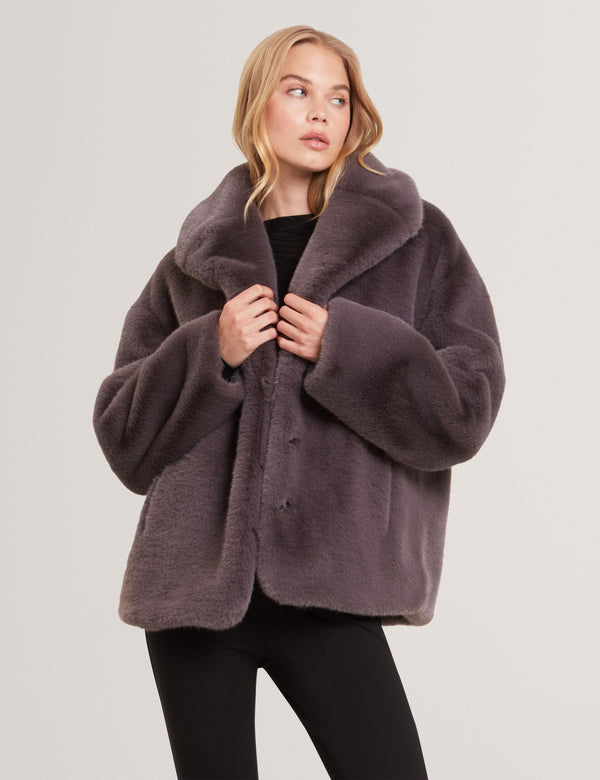 Ted Baker Faux Fur Oversized Short Coat