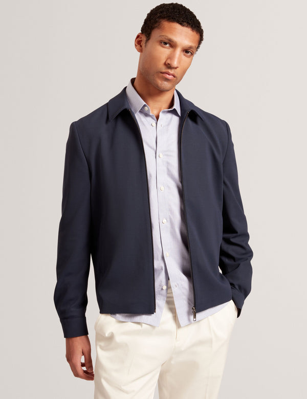 Ted Baker Woven Texture Harrington Zip Jacket