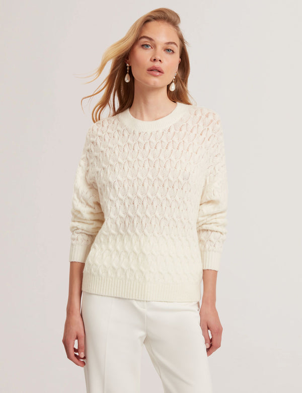 Ted Baker Pointelle Cable Knit Wool Jumper