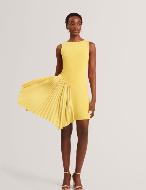 Ted Baker Pleated Panel Sleeveless Knit Mini Dress