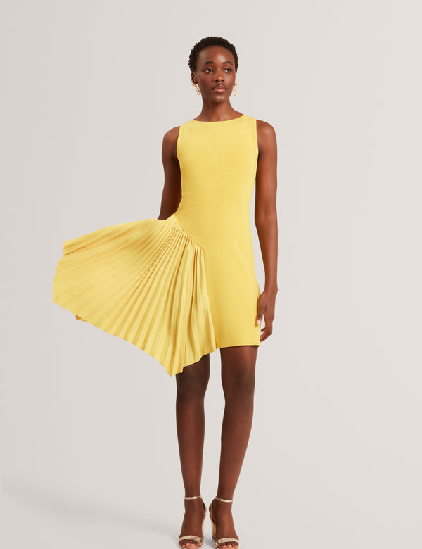 Ted Baker Pleated Panel Sleeveless Knit Mini Dress