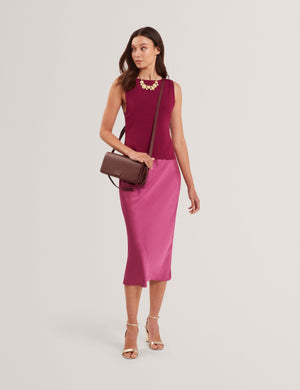 Ted Baker Satin Midi Slip Dress With Removable Tank
