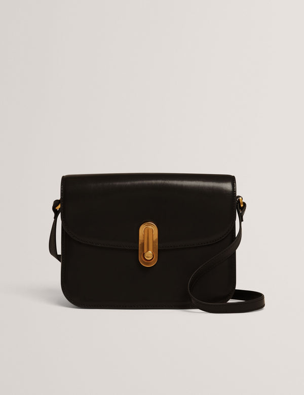 Ted Baker Polished Leather Crossbody Satchel Bag