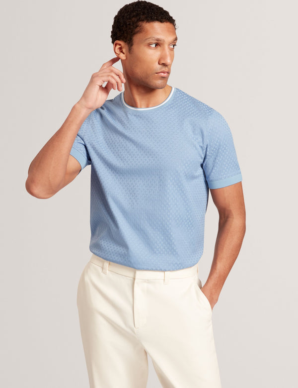 Ted Baker Branded T Texture Cotton Stretch T-Shirt